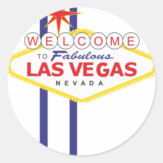las vegas classic round sticker (Front)