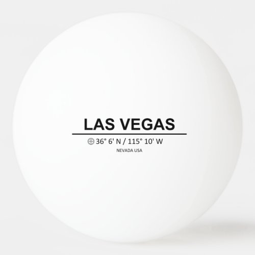 Las Vegas Coordinates Ping Pong Ball