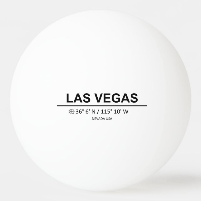 Las Vegas Coordinates Ping Pong Ball (Front)