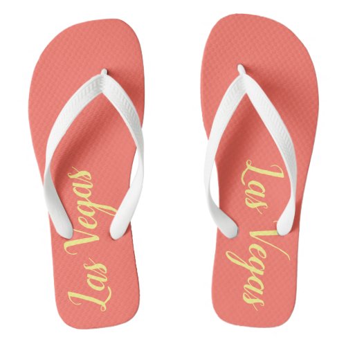 Las Vegas Coral Yellow Flip Flops