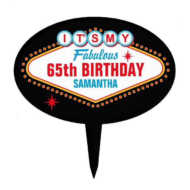 Las Vegas Custom It's My Cake Topper (Front)