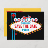 Las Vegas Custom Save The Date Announcement Postcard (Front/Back)