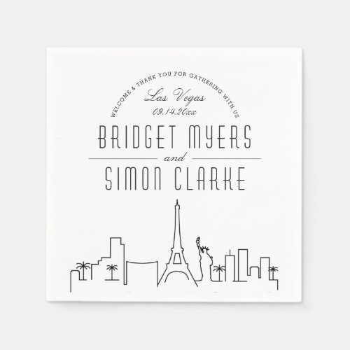 Las Vegas Deco Skyline  Wedding Event Napkins