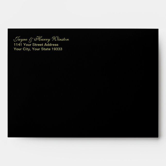 Las Vegas Deluxe Black A7 envelope w/Gold interior (Front)