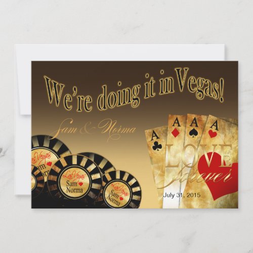 Las Vegas Deluxe Wedding  sand Invitation