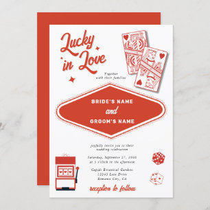 Las Vegas Destination Casino Lucky in Love Wedding Invitation