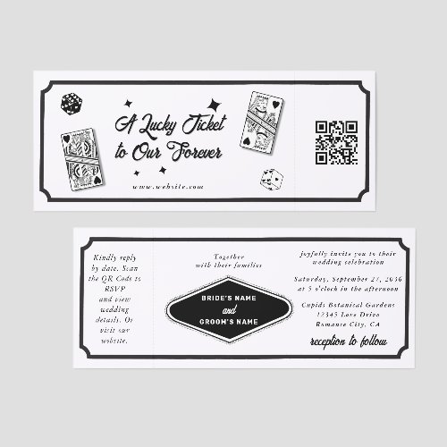 Las Vegas Destination Casino Wedding Lucky Ticket