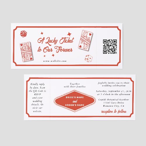 Las Vegas Destination Casino Wedding Lucky Ticket