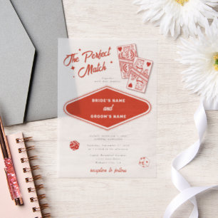 Las Vegas Destination Perfect Match Wedding Vellum Invitations