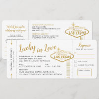 Las Vegas Destination Wedding Boarding Pass Ticket