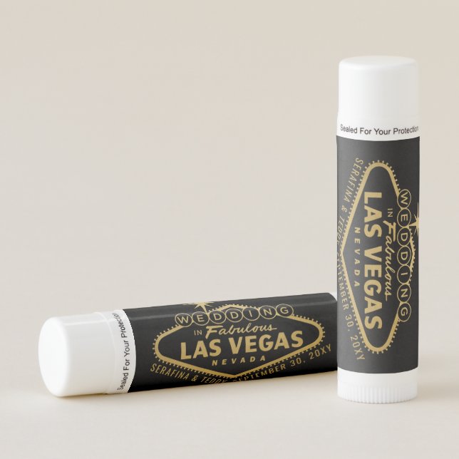 Las Vegas Destination Wedding Bridal Shower Favor Lip Balm (Front)