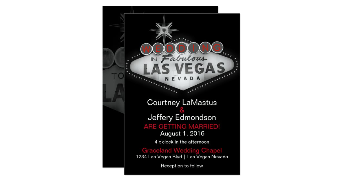 Las Vegas Destination Wedding Invitation Zazzle