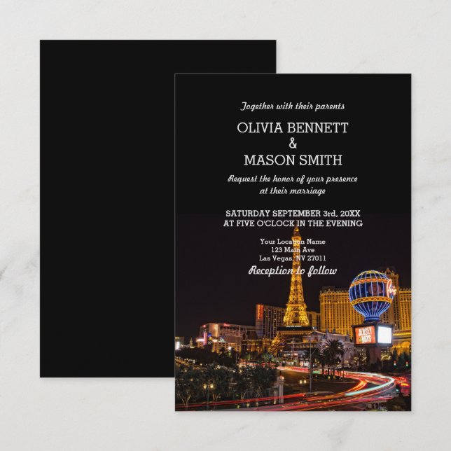 Las Vegas Destination Wedding Invitation (Front/Back)