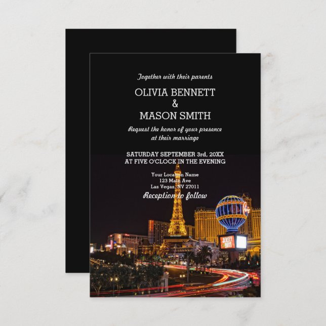 Las Vegas Destination Wedding Invitation (Front/Back)
