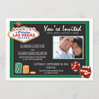 Las Vegas Destination Wedding Invitation (green)