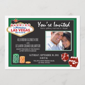 Las Vegas Destination Wedding Invitation (green) by TheWeddingShoppe at Zazzle