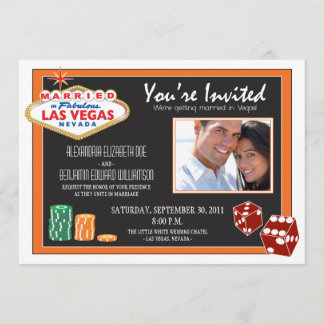 Las Vegas Destination Wedding Invitation (orange)