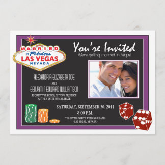 Las Vegas Destination Wedding Invitation (purple)
