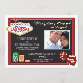 Las Vegas Destination Wedding Invitation (red)