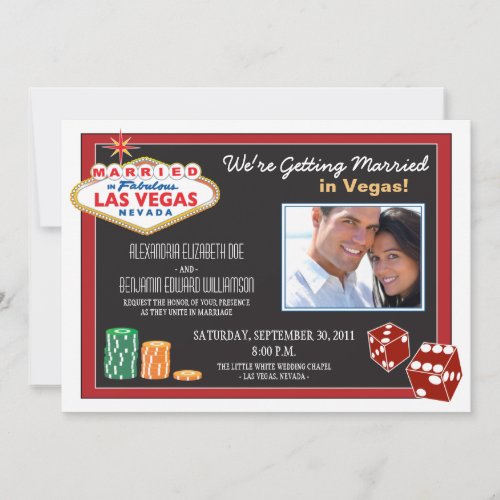 Las Vegas Destination Wedding Invitation (red)