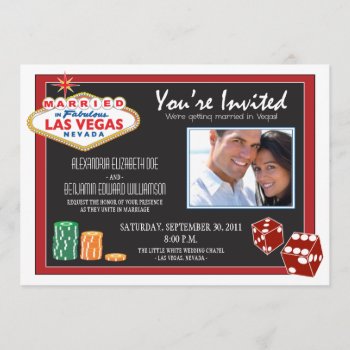 Las Vegas Destination Wedding Invitation (red) by TheWeddingShoppe at Zazzle