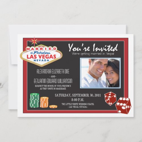 Las Vegas Destination Wedding Invitation (red)