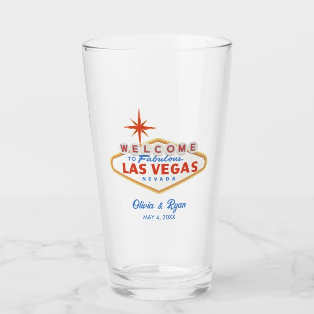 Las Vegas Destination Wedding Keepsake Gift Glass (Front)