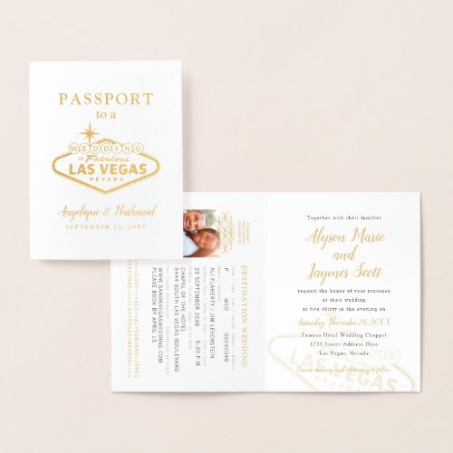 Las Vegas Destination Wedding Passport Invitation