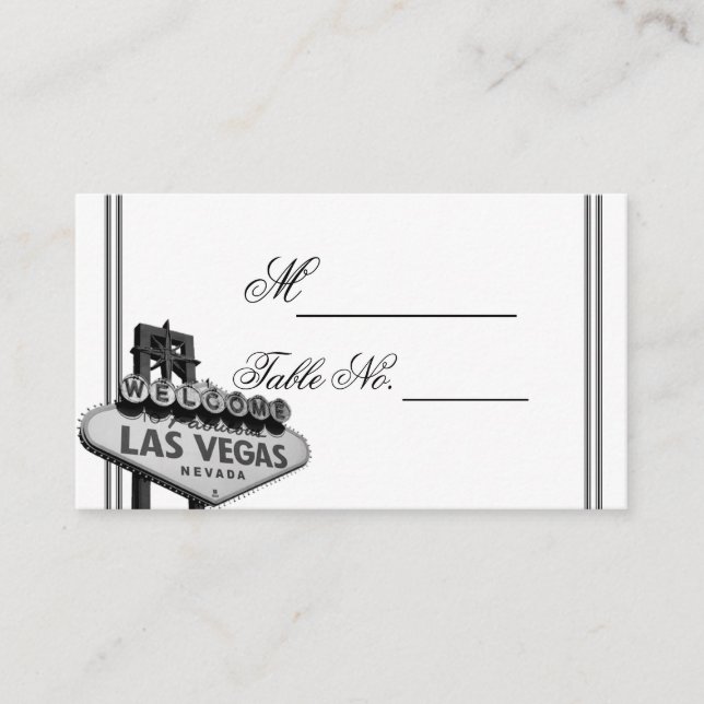 Las Vegas Destination Wedding Place Card (Front)