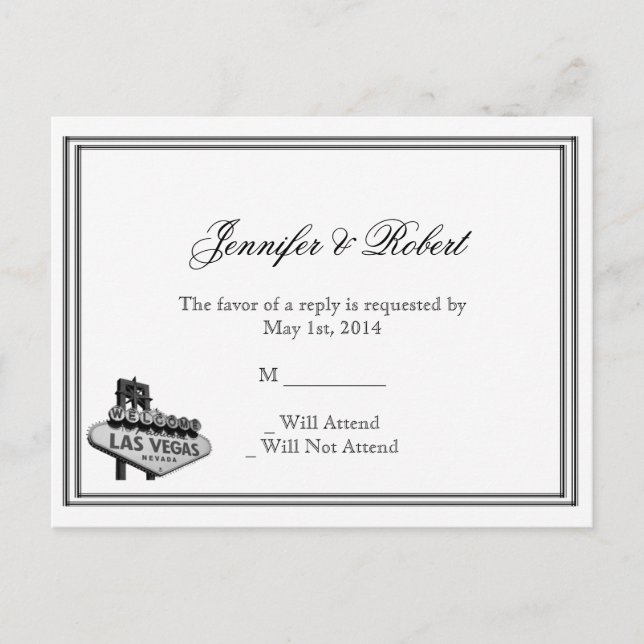 Las Vegas Destination Wedding RSVP Postcard (Front)
