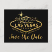 Gold Vegas Wedding Sign Playing Cards