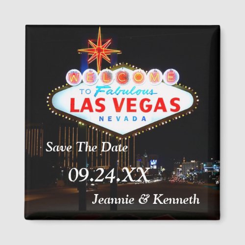 Las Vegas Destination Wedding Save The Date Magnet