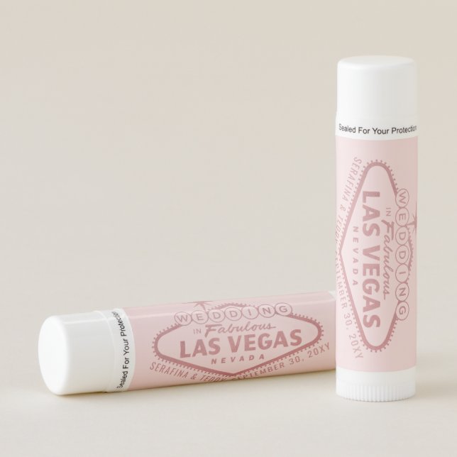 Las Vegas Destination Wedding Shower Pink Favor Lip Balm (Front)