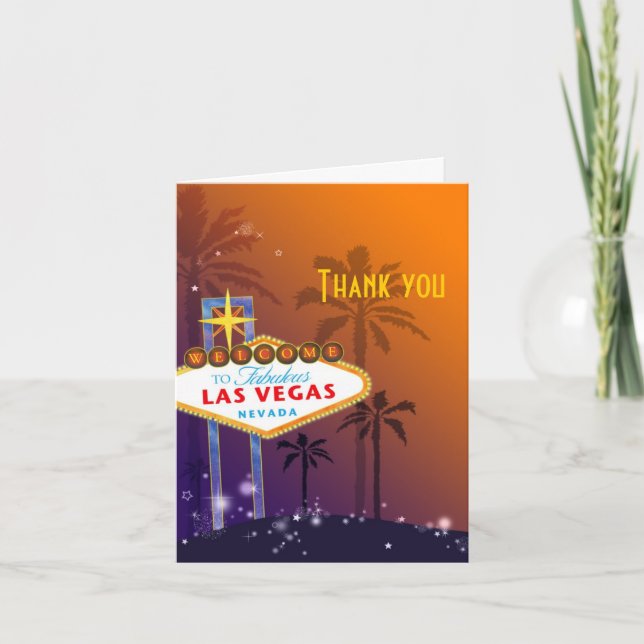 Las Vegas Destination Wedding Thank You Card (Front)