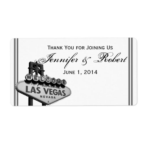 Las Vegas Destination Wedding Water Bottle Label