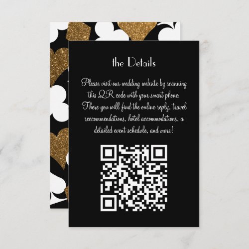 Las Vegas Destiny Gold Glitter Wedding Details Invitation