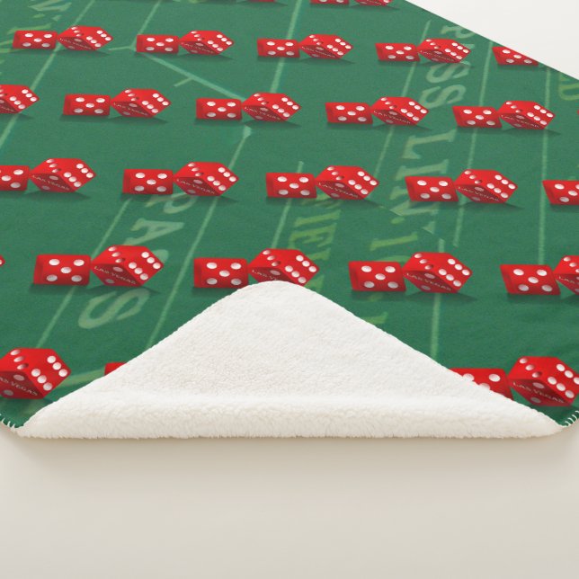 Las Vegas Dice on Craps Table Sherpa Blanket (3/4)