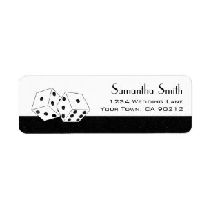 Las Vegas Dice Theme Black & White Label