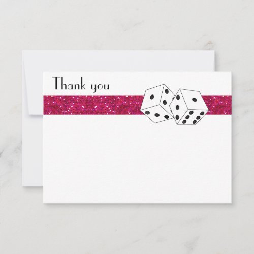Las Vegas Dice Theme Flat Thank You Pink