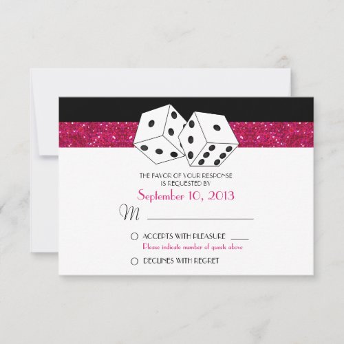 Las Vegas Dice Theme RSVP Hot Pink Faux Glitter