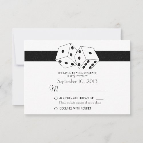 Las Vegas Dice Theme RSVP White and Black