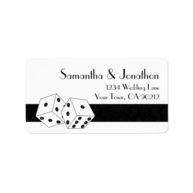 Las Vegas Dice Theme White and Black Label (Front)
