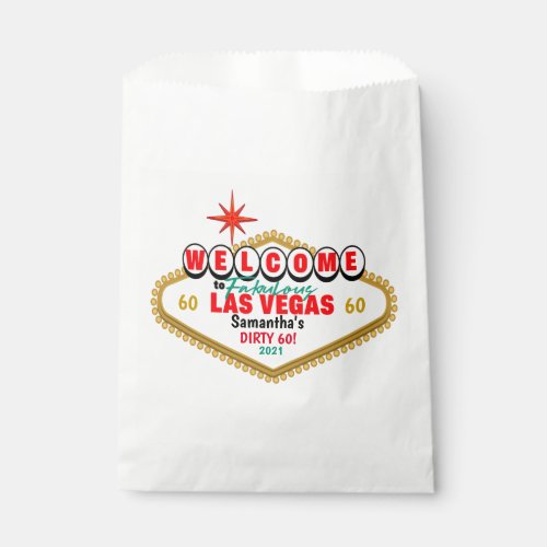 Las Vegas Dirty Birthday Party Custom Matching  Favor Bag