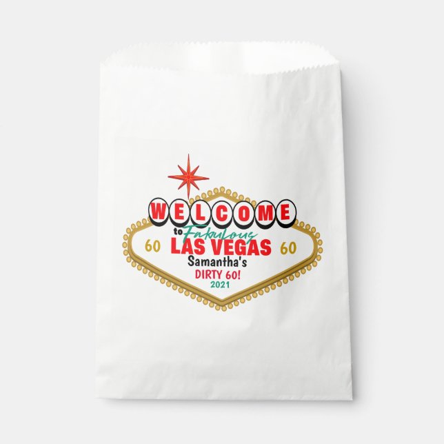 Las Vegas Dirty Birthday Party Custom Matching  Favor Bag (Front)