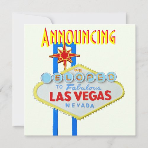 Las Vegas Elope  Wedding Announcement