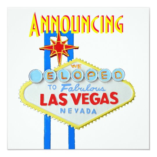 Wedding Announcement Las Vegas las vegas elope wedding announcement zazzle Wedding Announcement Las Vegas las vegas elope wedding announcement zazzle
