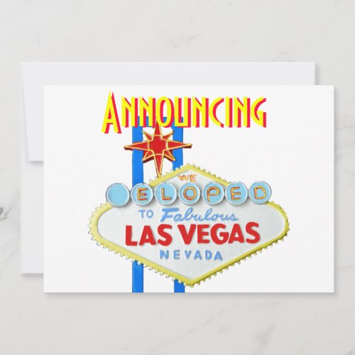 Las Vegas Eloped Wedding Announcement