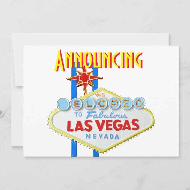 Las Vegas Eloped Wedding Announcement (Front)