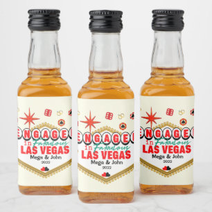 Las Vegas Engaged Celebration Couple Liquor Bottle Label