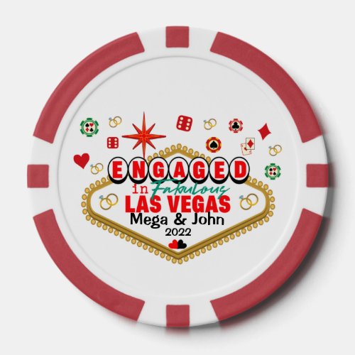 Las Vegas Engaged Celebration Couple Matching T-Sh Poker Chips
